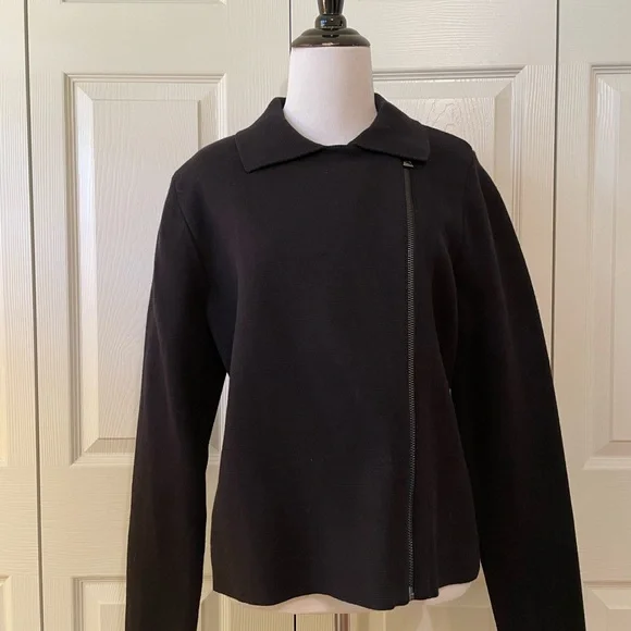 Ann Taylor black moto style sweater size L NWT. - Picture 1 of 5